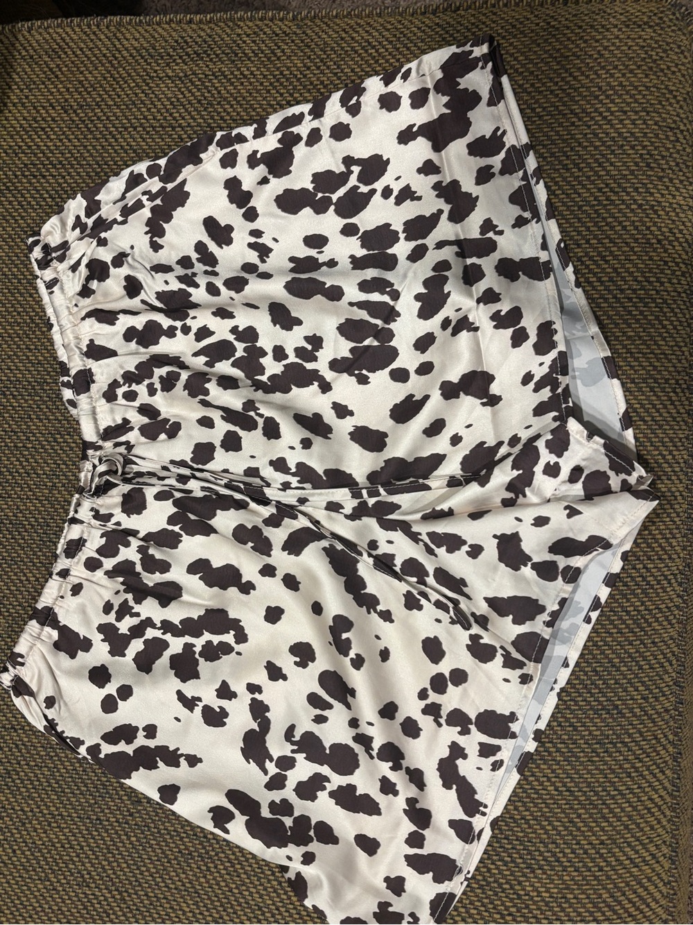 Wishlist Black & White Cowspot High-Waist Relaxed Shorts